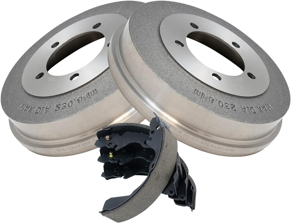 TRQ Rear Brake Drum & Shoe Kit Compatible with Dodge Chrysler Eagle Mitsubishi
