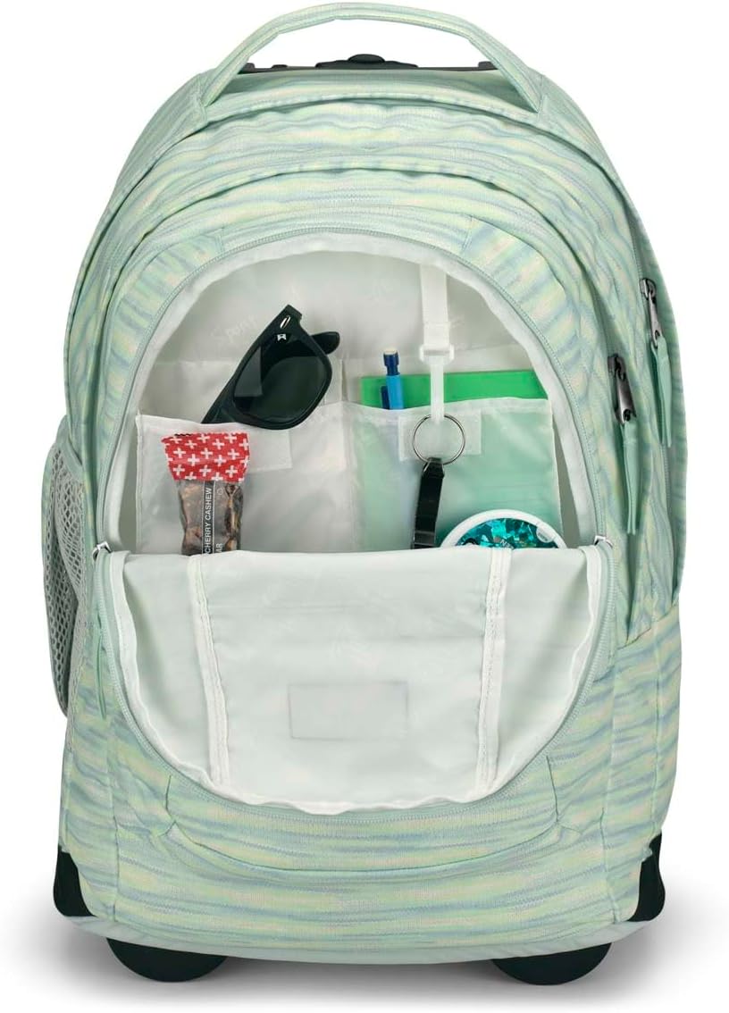 JanSport Driver 8 Rolling Backpack - Wheeled Travel Bag with 15-Inch Laptop Sleeve, One Size, 70S Space Dye Fresh Mint