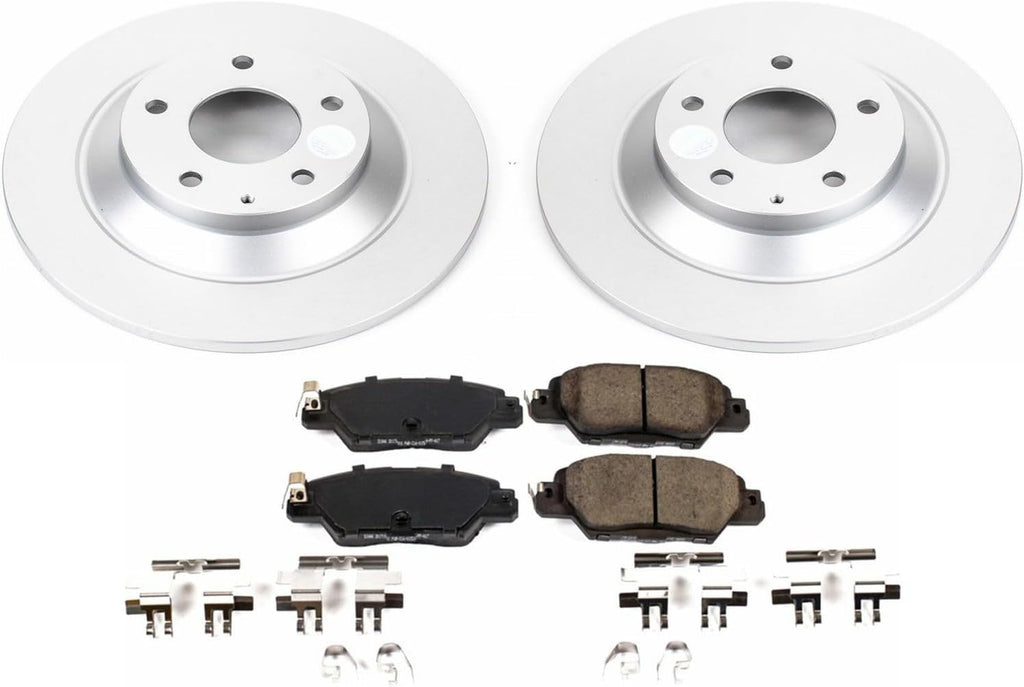 PowerStop Rear Brake Kit for Mazda CX-5 2016-24 - Fully-Coated Disc Rotors with Z17 Ceramic Brake Pads Replacement, CRK7516