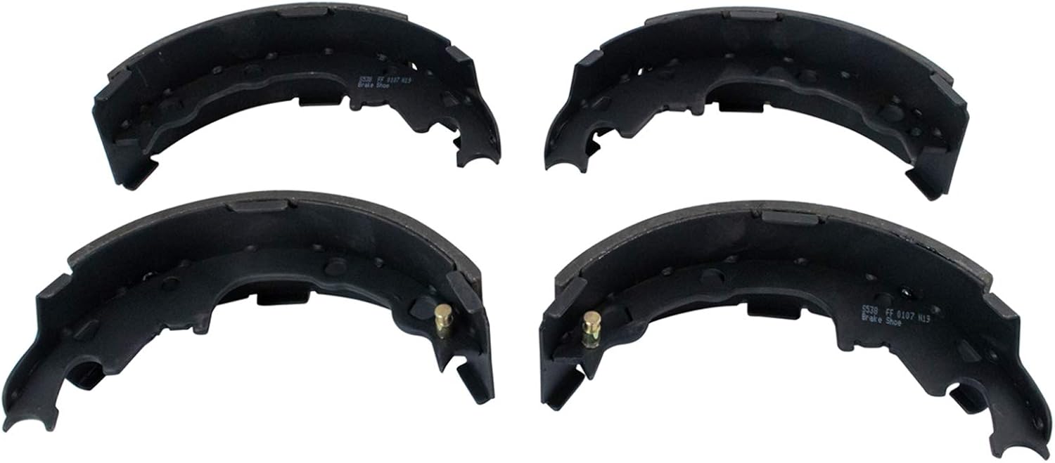 TRQ 9' Rear Brake Drum & Bonded Shoe Set Pair Kit for Jeep Wrangler Pickup Truck