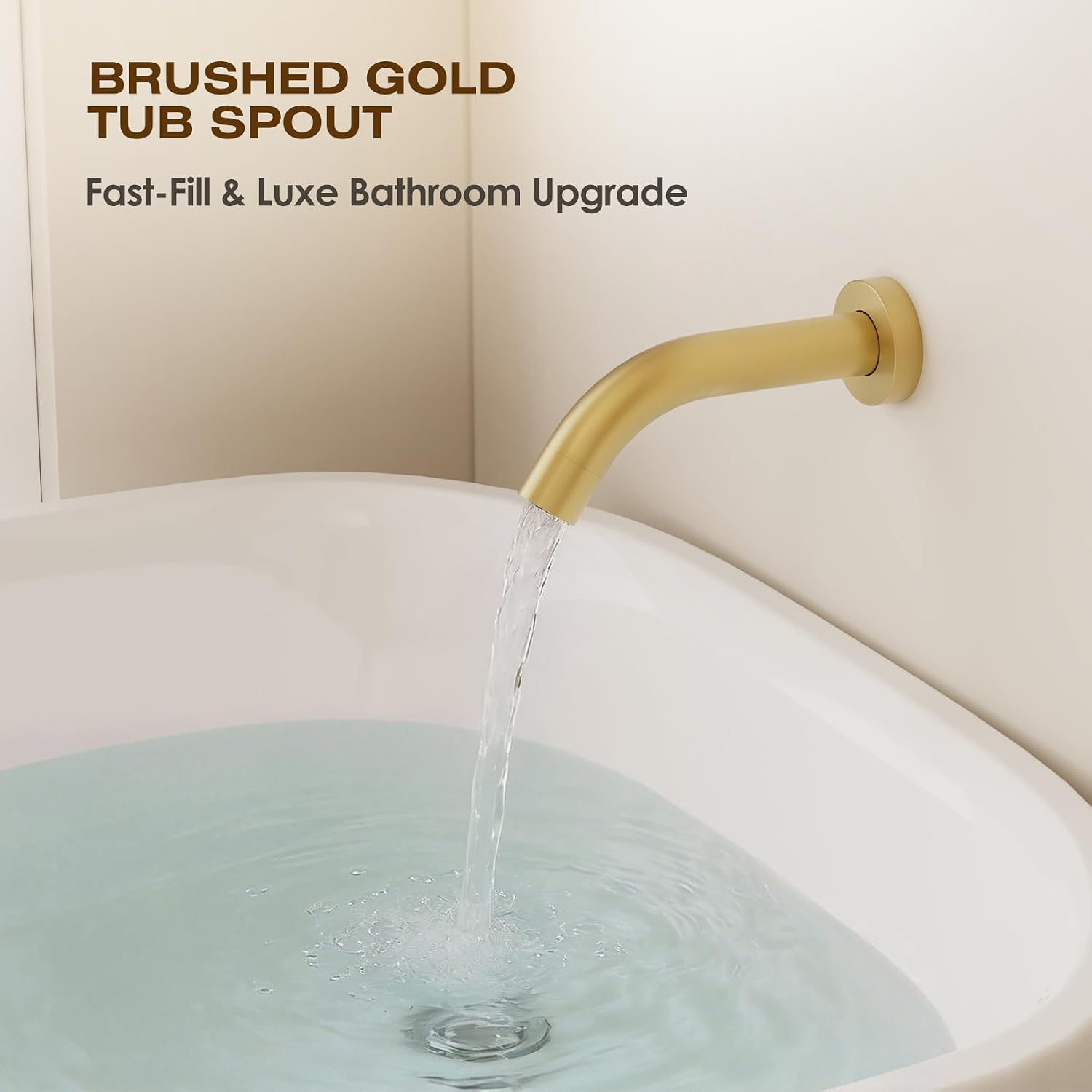 Brushed Gold Shower System with Tub Spout – 8-Inch Rain Shower Head & Filtered Handheld with 8 Spray Modes, Wall Mounted Bathroom Shower Combo Set