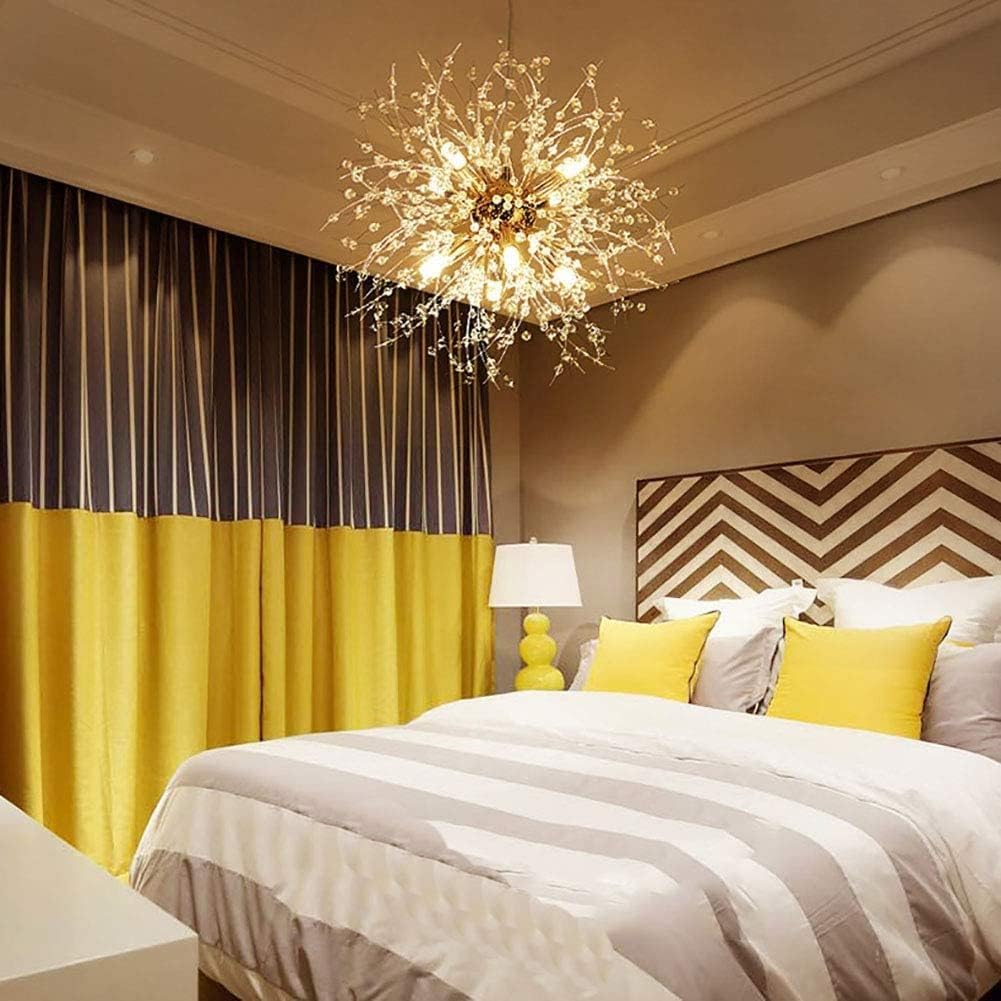 Modern LED Chandelier, Lighting, Chrome Gold Silver Crystal Sputnik V-intage Firework Pendant Light Compatible with Living Room Dining Bathroom Foyer Restaurant Ent 1