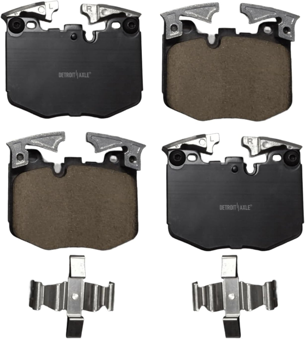 Detroit Axle - 10pc Brake Kit for BMW 530e 530i 540i 540d 740i 740e 840i 640i xDrive Gran Turismo Coupe iX X4 X5 X6, Drilled Brake Rotors Ceramic Brake Pads Replacement: 13.70' Front 13.58' Rear