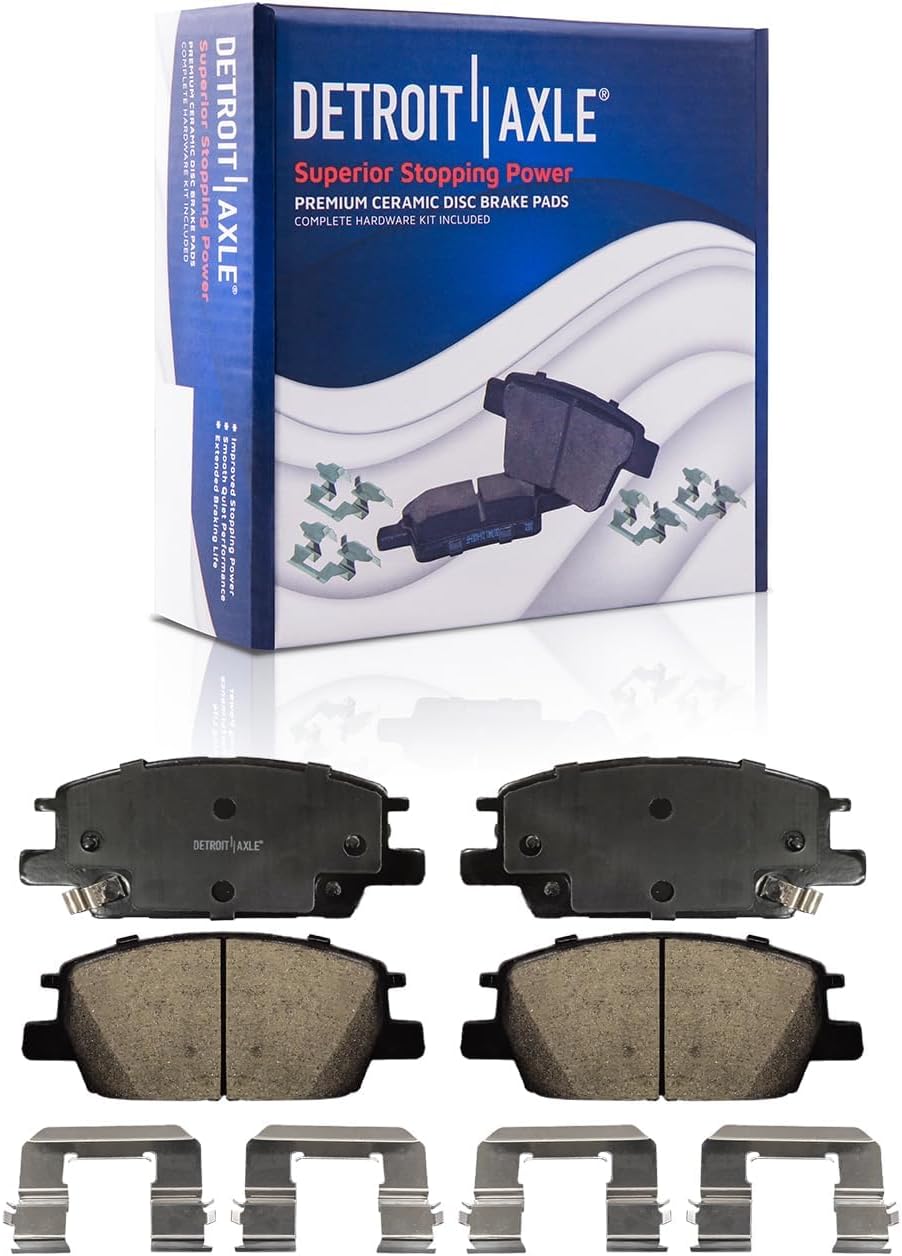 Detroit Axle - Front Brake Kit for Buick LaCrosse Regal Sportback TourX Chevrolet Malibu, Disc Brake Rotors Ceramic Brake Pads w/Hardware Wheel Bearing Hubs Replacement