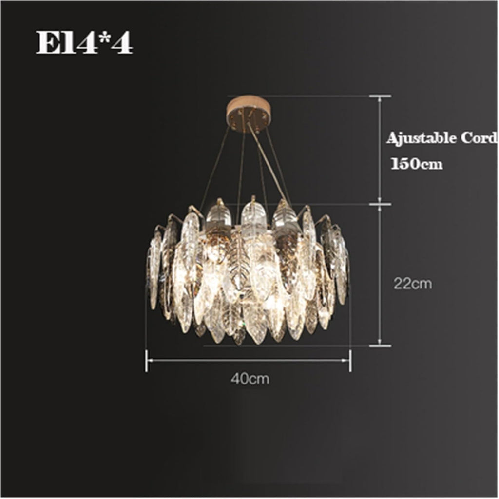 Artistic Leave Design Gold Silver Crystal LED Dimmable Hanging Lamps Pendant Light Suspension Luminaire Lamp for Living Room,Dining Light Fixtures
