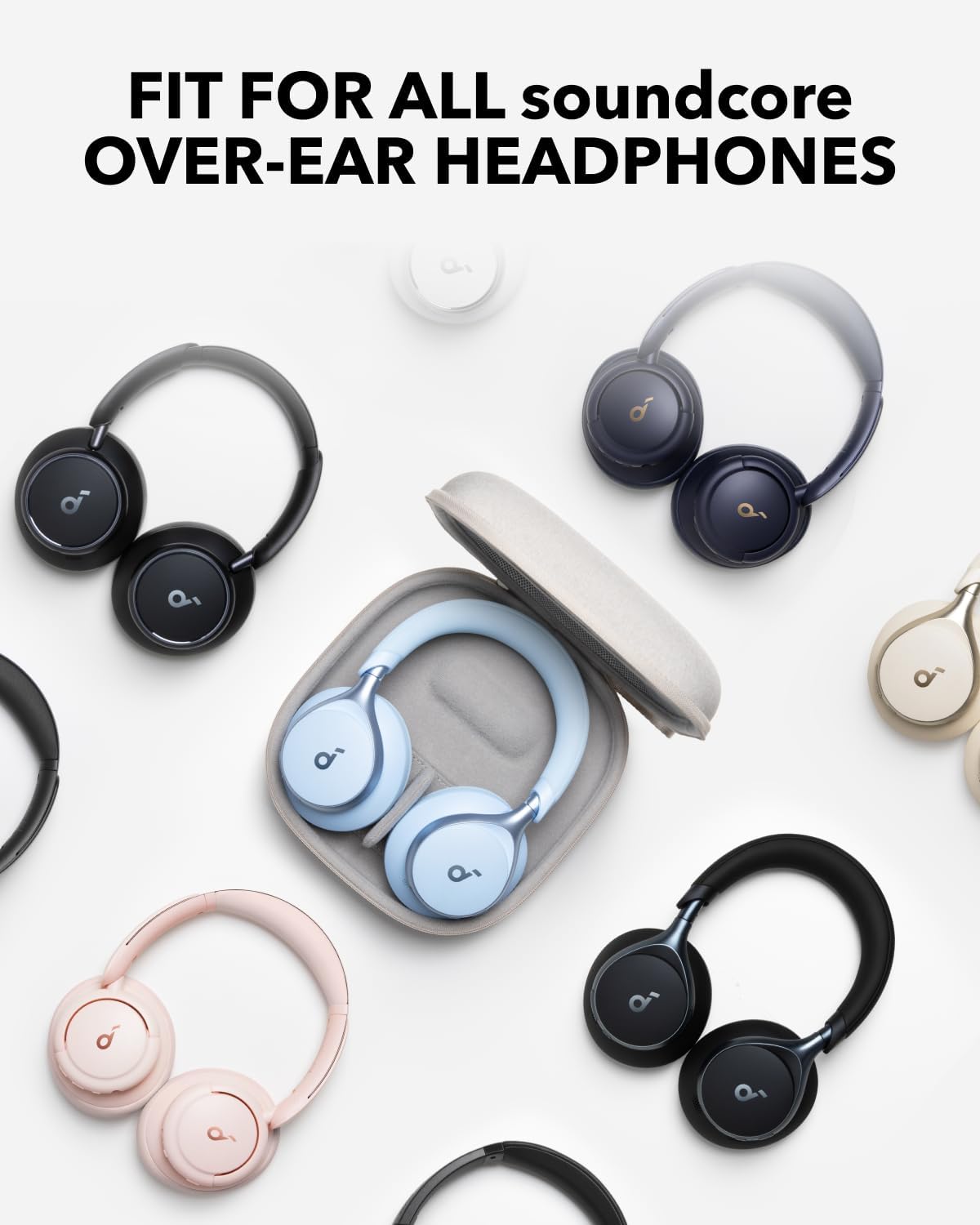 Soundcore by Anker Space One Active Noise Cancelling Headphones, with Headphones Case, 2X Stronger Voice Reduction, 40H ANC Playtime, App Control, LDAC Hi-Res Wireless Audio