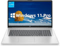 HP Flagship 17.3 Laptop Computer - Windows 11 Pro, 17.3' HD Anti-Glare Display, Intel i3-N305, Numeric Keypad, Wi-Fi 6, Copilot, Fast Charge, Narrow Bezel, Natural Silver (16GB RAM | 512GB SSD)