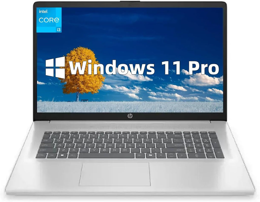 HP Flagship 17.3 Laptop Computer - Windows 11 Pro, 17.3' HD Anti-Glare Display, Intel i3-N305, Numeric Keypad, Wi-Fi 6, Copilot, Fast Charge, Narrow Bezel, Natural Silver (32GB RAM | 1TB SSD)