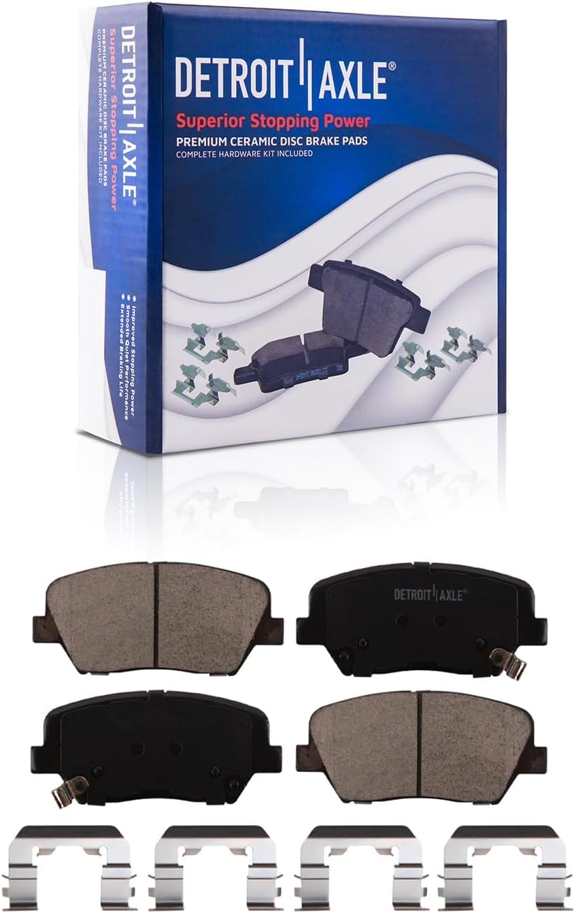 Detroit Axle - Brake Kit for Hyundai 2010-2012 Santa Fe 2011-2013 Kia Sorento, Disc Brake Rotors Ceramic Brakes Pads Replacement : 11.81' inch Front and 11.89' inch Rear Rotors