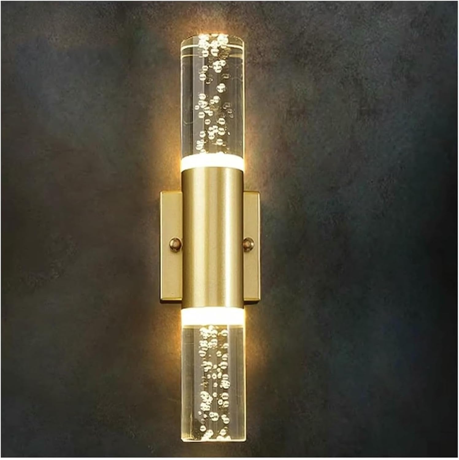 Wall Lamp Modern Bubble Crystal LED Wall Lamps Bathroom Dresser Living Room Bedroom Gold/Silver Sconces Indoor Decor Lighting Lustres(Gold,Warm Light)