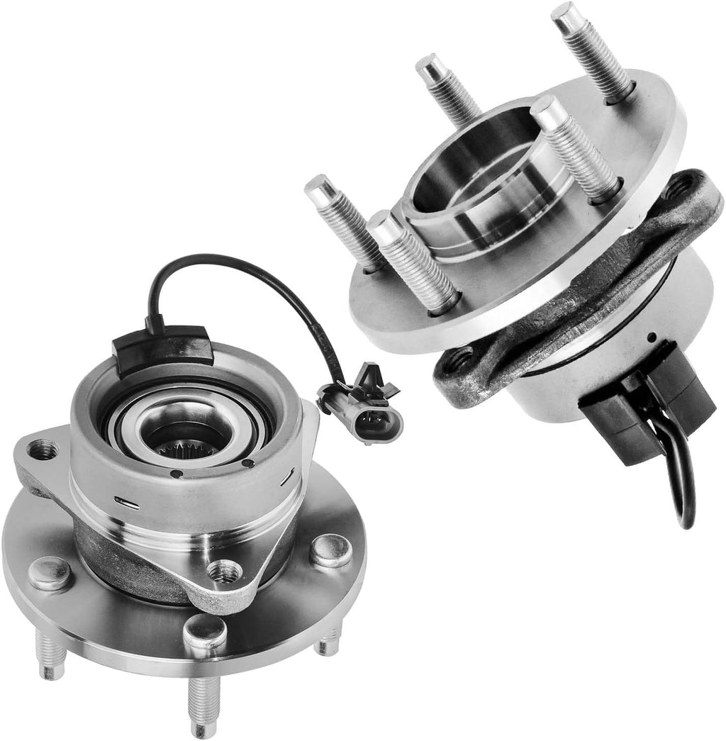 Detroit Axle - 5-Lug Front Brake Kit for 2007-2010 Chevrolet Cobalt Pontiac G5, Wheel Bearing Hubs Disc Brake Rotors Ceramic Brake Pads 2008 2009 Replacement