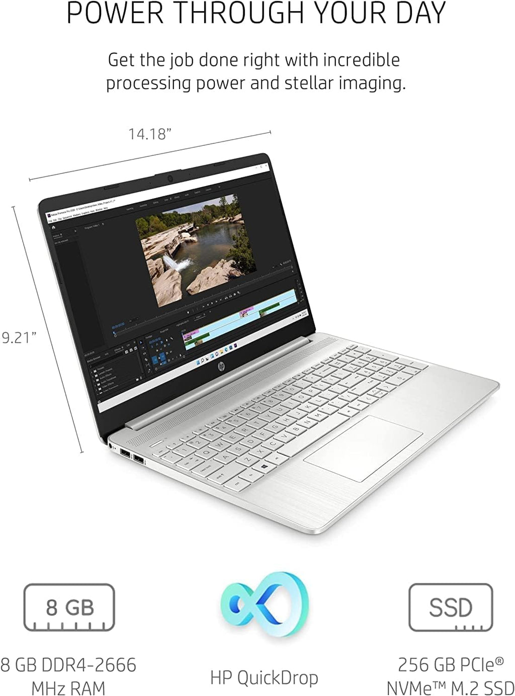 HP 15 15.6' Full HD Business Laptop Computer[Windows 11 Pro], Intel Core i5-1135G7 (up to 4.2 GHz), 8 GB DDR4 RAM, 256 GB PCIe SSD, Iris Xe Graphics, Numeric Pad, Wi-Fi 6, HDMI, Type-C, w/Hub
