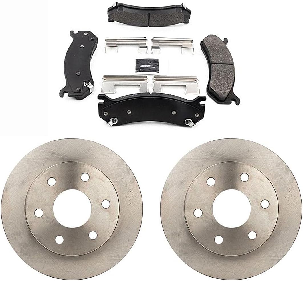 Front Brake Kit, Brakes and Rotors fits Chevy Silverado 1500 6.0L 2003 2004 2005 2006, fits Cadillac Escalade 6.0L 2002 2003 2004 2005 2006 12inch(304.7mm) Vented Brake Rotors Brake Pads 6pcs