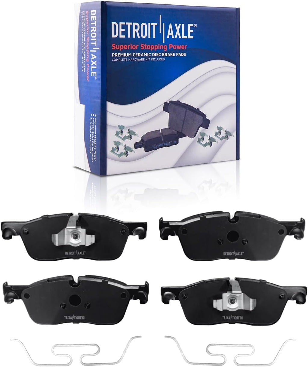 Detroit Axle - 2.0L Front Brake Kit for 2017-2020 Jaguar F-Pace 2018-2020 Land Rover Range Rover Velar, 12.80' inch Disc Brake Rotors Ceramic Brakes Pads with Hardware 2019 Replacement