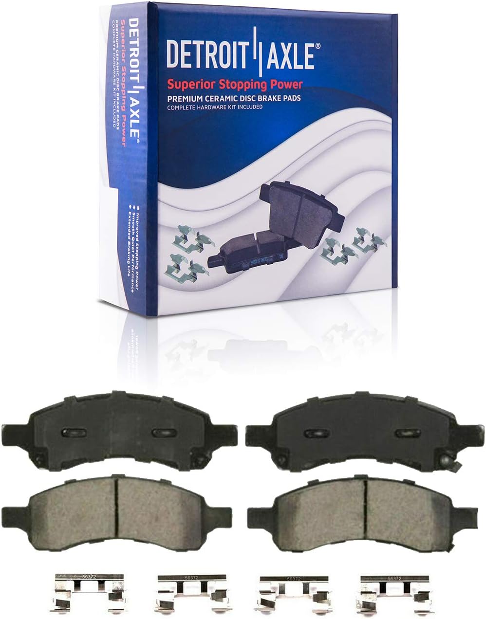 Detroit Axle - Front Brake Kit for Chevy Traverse GMC Acadia Buick Enclave Saturn Outlook Disc Brake Rotors Brake Caliper Ceramic Brakes Pads Replacement [12.80 inch Rotors]