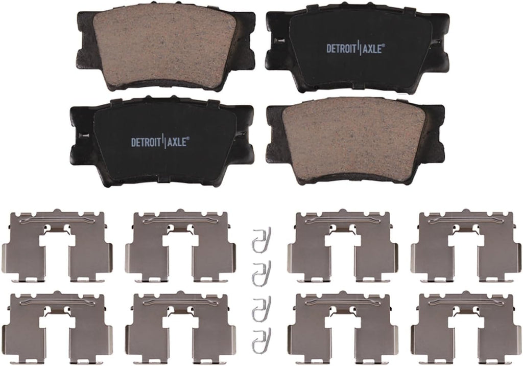 Detroit Axle - Rear Brake Kit for 12-17 Toyota Camry, 13-18 Avalon Lexus ES300h ES350, Disc Brake Rotors Ceramic Brake Pads Brake Calipers 2012 2013 2014 2015 2016 2017 Replacement