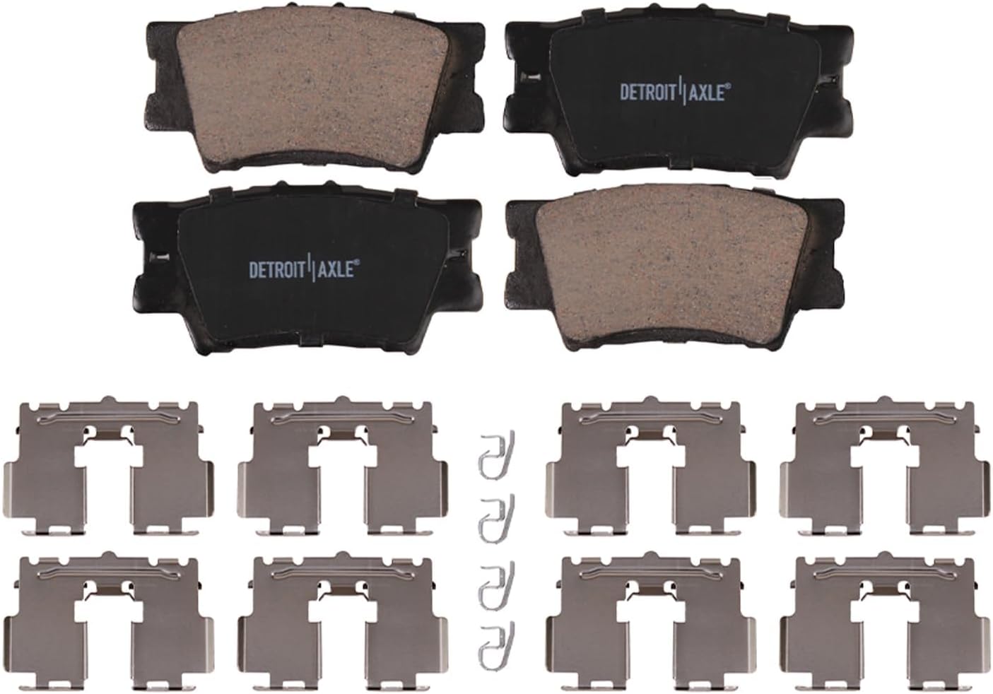 Detroit Axle - Rear Brake Kit for 12-17 Toyota Camry, 13-18 Avalon Lexus ES300h ES350, Disc Brake Rotors Ceramic Brake Pads Brake Calipers 2012 2013 2014 2015 2016 2017 Replacement