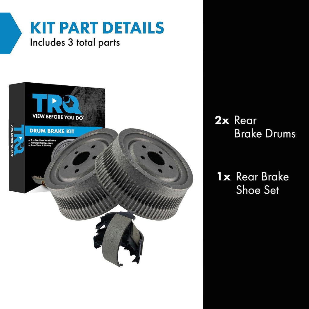 TRQ Rear Brakes Drums & Shoes Kit Set for Grand Caravan Voyager Town & Country