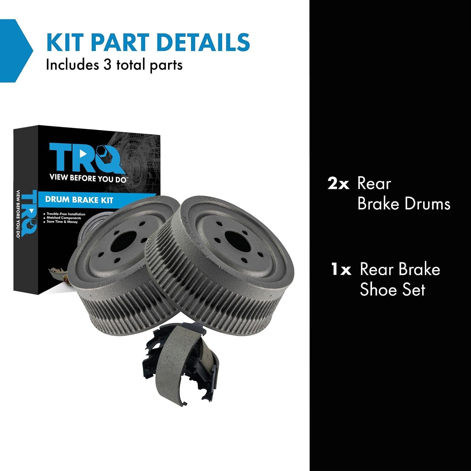 TRQ Rear Brakes Drums & Shoes Kit Set for Grand Caravan Voyager Town & Country