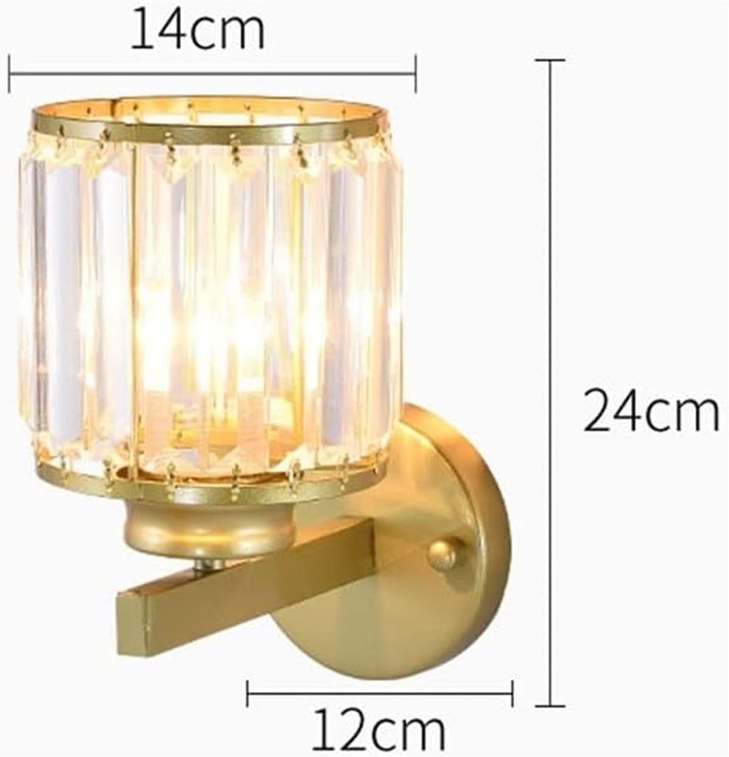 Modern Crystal Wall Sconce Gold Vanity Light Fixture Luxury Bathroom Wall Lighting with Clear K9 Crystals Indoor Wall Lamp for Bedroom Living Room Hallway Wall Lamps & Sconces Hardwired