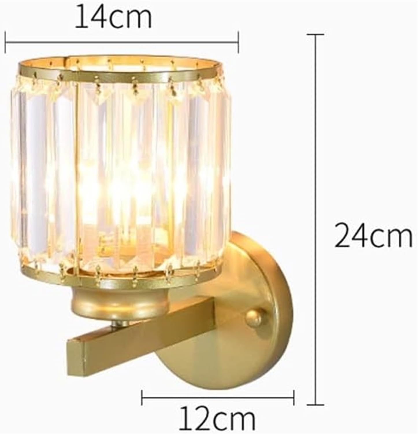 Modern Crystal Wall Sconce Gold Vanity Light Fixture Luxury Bathroom Wall Lighting with Clear K9 Crystals Indoor Wall Lamp for Bedroom Living Room Hallway Wall Lamps & Sconces Hardwired