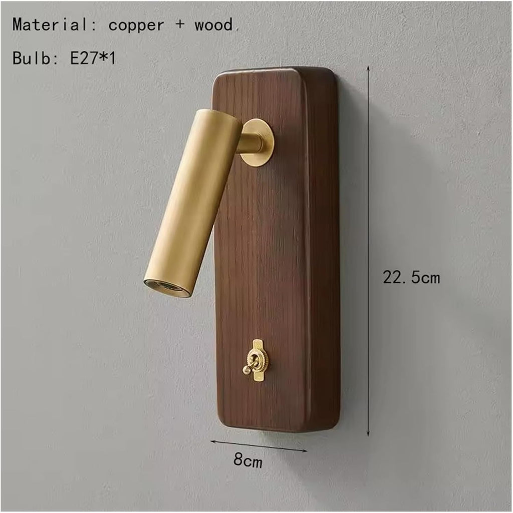 with Switch Wall Lamp Gold Silver Brass Wooden Lighting Fixtures for Bedroom Reading Hotel Office E27 Bulb,Bathroom