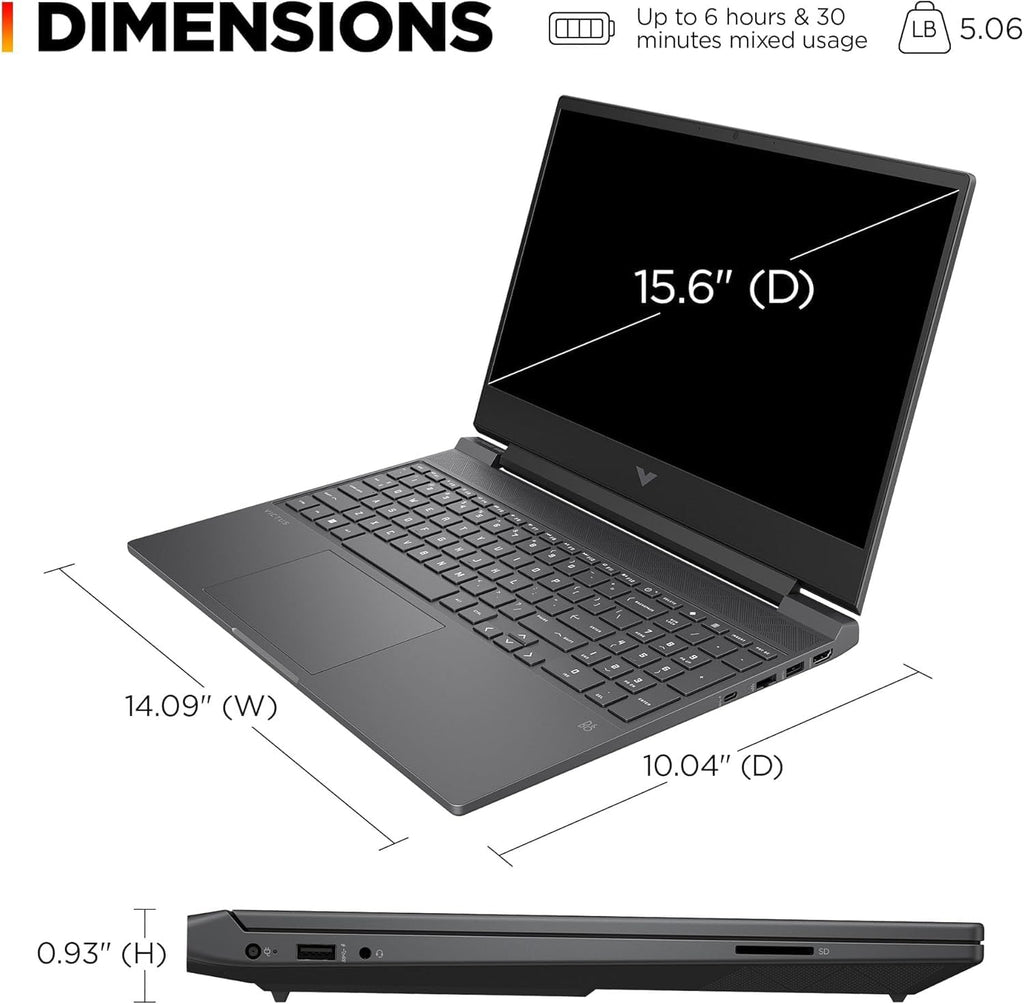 HP Victus 15.6' Full HD 144Hz Gaming Laptop, Intel Core i5-12450H, NVIDIA GeForce RTX 3050,64GB RAM, 1TB PCIe SSD, Backlit Keyboard, Wi-Fi 6, Windows 11 Pro, Performance Blue