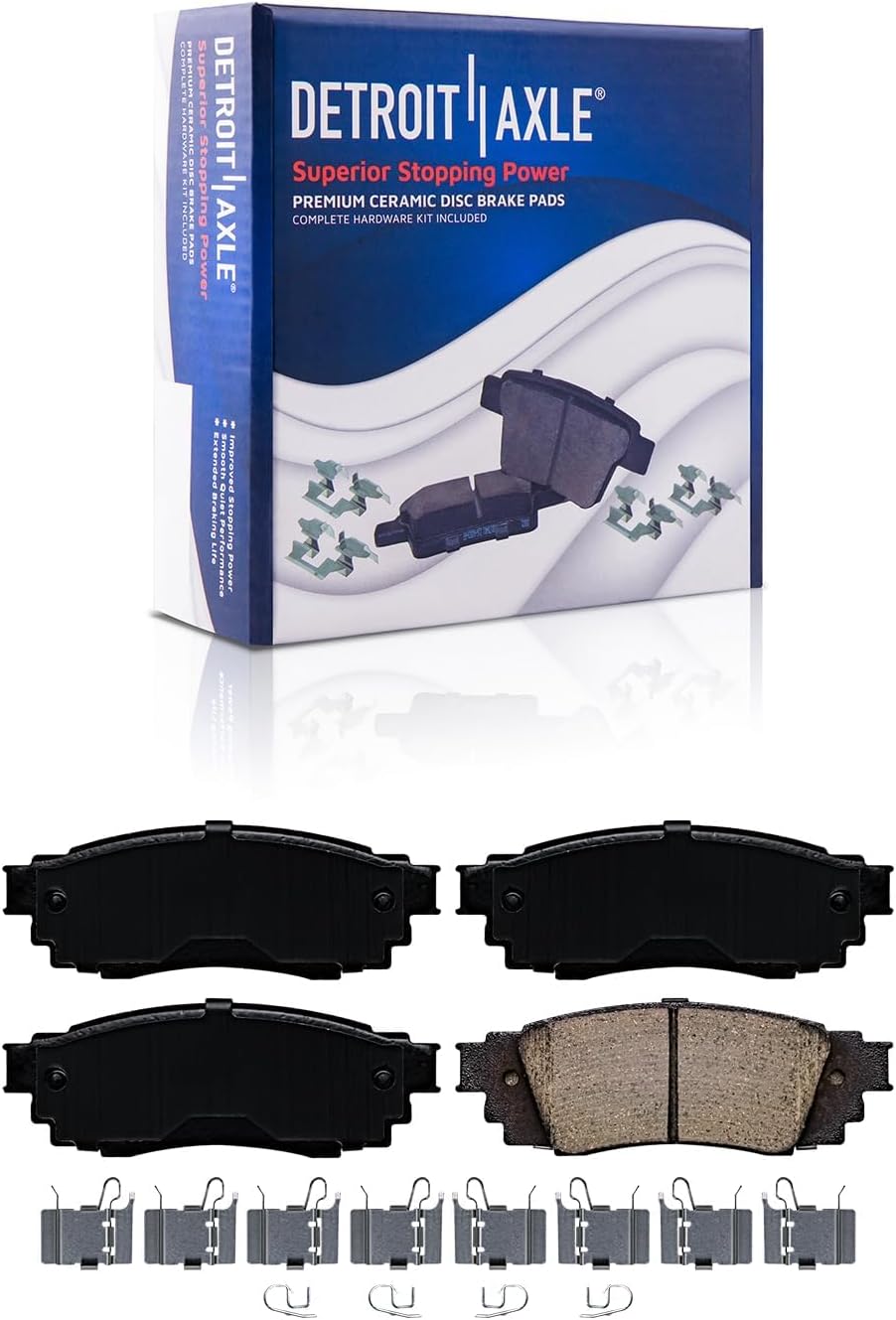 Detroit Axle - Brake Kit for Toyota Camry Avalon RAV4 C-HR Lexus ES350 ES300h, Drilled and Slotted Disc Brake Rotors Ceramic Brakes Pads Replacement: 12.01' inch Front and 11.06' inch Rear Rotors