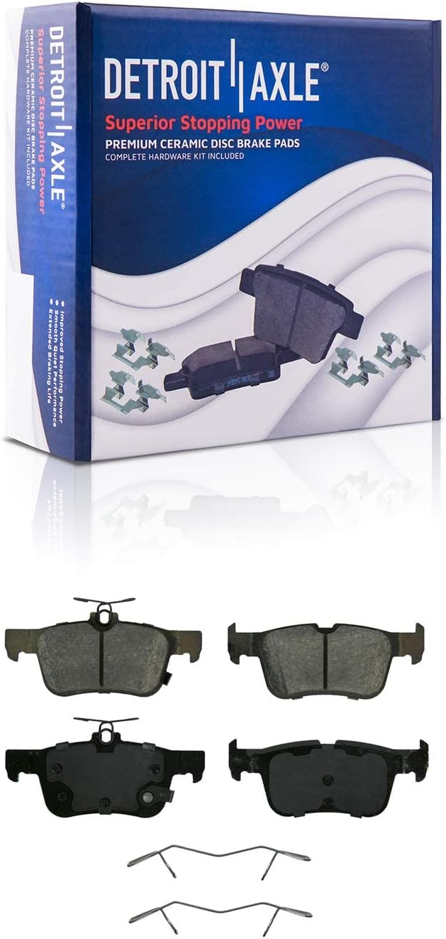 Detroit Axle - FWD Brake Kit for 14-16 Ford Fusion Lincoln MKZ Replacement 11.81' inch Front & 11.89' inch Rear Disc Brake Rotors Ceramic Brakes Pads Wheel Bearing Hubs Lug Nuts