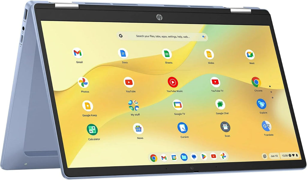 HP Chromebook x360 14 inch FHD IPS Touch 2-in-1 Laptop, Intel Processor N100, 4GB RAM, 64GB eMMC, Chrome OS, Sky Blue, 14b-cd0130wm (Renewed)