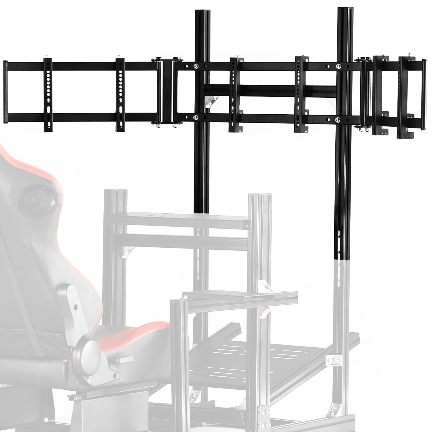 Anman Racing Simulator Cockpit Monitor Stand Fit for Logitech G29 G923, for Thrustmaster T248, for Fanatec Only Suitable Aluminum Racing Cockpit Without Wheel,Pedal