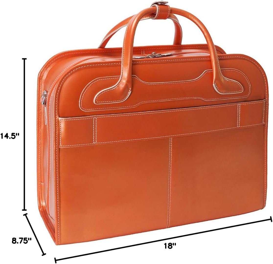 McKlein WILLOWBROOK, 17' Leather Detachable -Wheeled Ladies' Laptop/Computer & Tablet Business Briefcase Bag/Women's Rolling Overnight Travel Bag, Removable trolley case