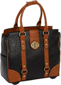 JKM & Company Rolling Laptop Bag for Women | Designer Wheeled Briefcase | Fits 13-17' Laptops | Office Travel Computer Case (Ostrich)