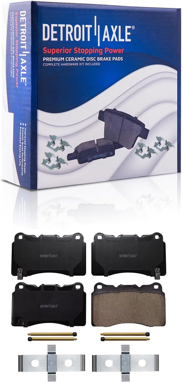 Detroit Axle - Front Brake Kit for 2014-2019 Cadillac CTS 2016-2020 Chevrolet Camaro, Disc Brake Rotors Ceramic Brakes Pads with Hardware Replacement : 12.64' inch Rotors