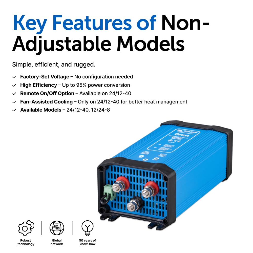Victron Energy Orion 24/12-Volt 70 amp DC-DC Converter Non-Isolated, High Power