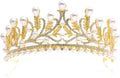 Elegant Women Bridal Crown Bridal Tiara Jewelry Bride Crown Wedding Prom Leaves Rhinestone Pearl Hair cessories for Wedding Hair Jewelry (Color : Gold) Colour:Silver (Color : Silver) (Gold )