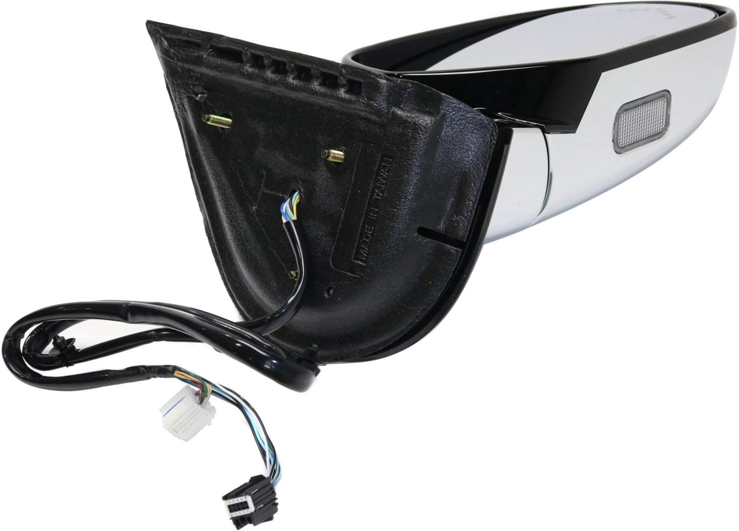 Kool Vue Driver & Passenger Side Power Heated Mirrors for Cadillac Escalade ESV 2007-2014, Power Fold Signal Light Memory Puddle Lamp, Without Blind Spot Monitor, Chrome, Car Mirror Accessories