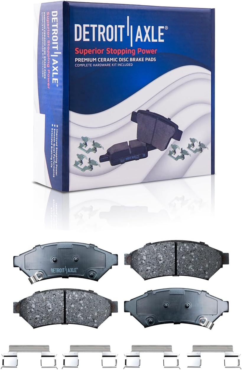Detroit Axle - Brake Kit for 2006 Chevy Uplander Buick Terraza Saturn Relay Pontiac Montana Drilled Slotted Brake Rotors Ceramic Brakes Pads Replacement : 11.69' inch Front and 11.81' inch Rear Rotor