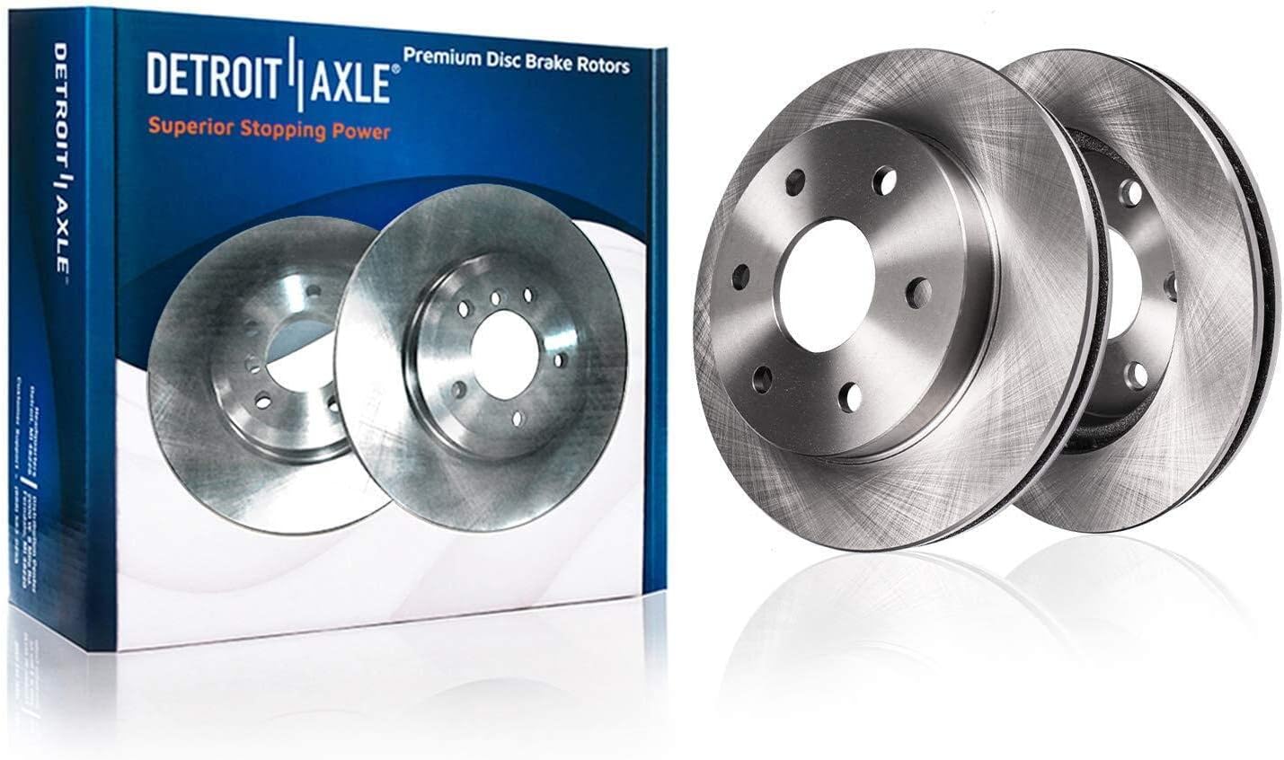 Detroit Axle - Front Disc Rotors & Brake Pads + 24pc Wheel Lug Nuts w/keys Replacement for Traverse Enclave Acadia Limited Outlook - 32pc Set
