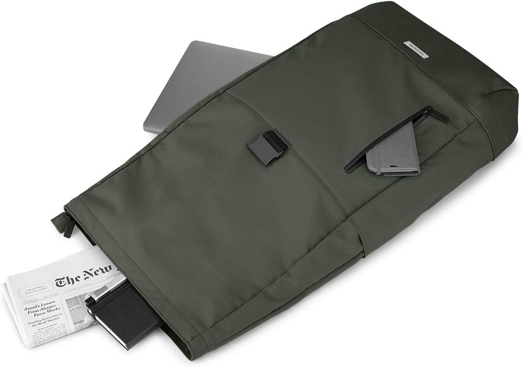 Moleskine ET20FMTRBKK6 Business Backpack, 15-Inch, Can Store Devices, Metro Roll Top Backpack, Moss Green