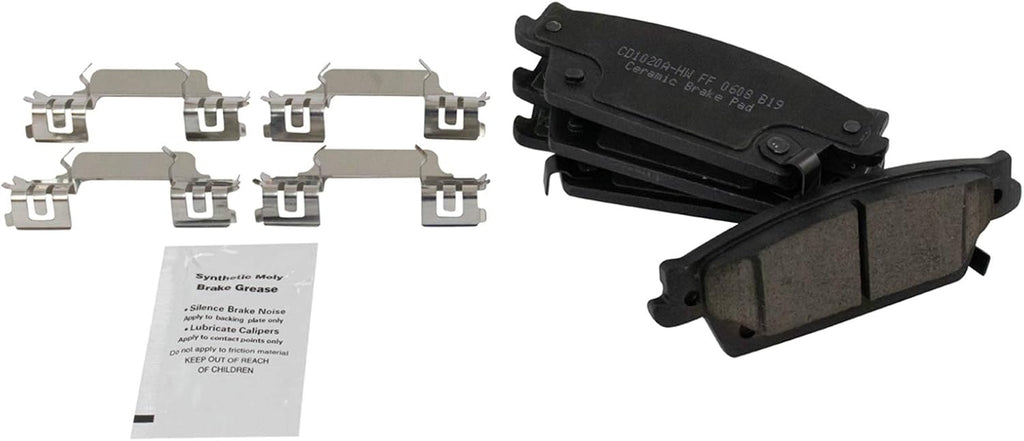 TRQ Performance Rear Brake Pad and Rotor Set Ceramic Vented Coated Rotors Calipers Compatible with 2004-2009 Cadillac SRX
