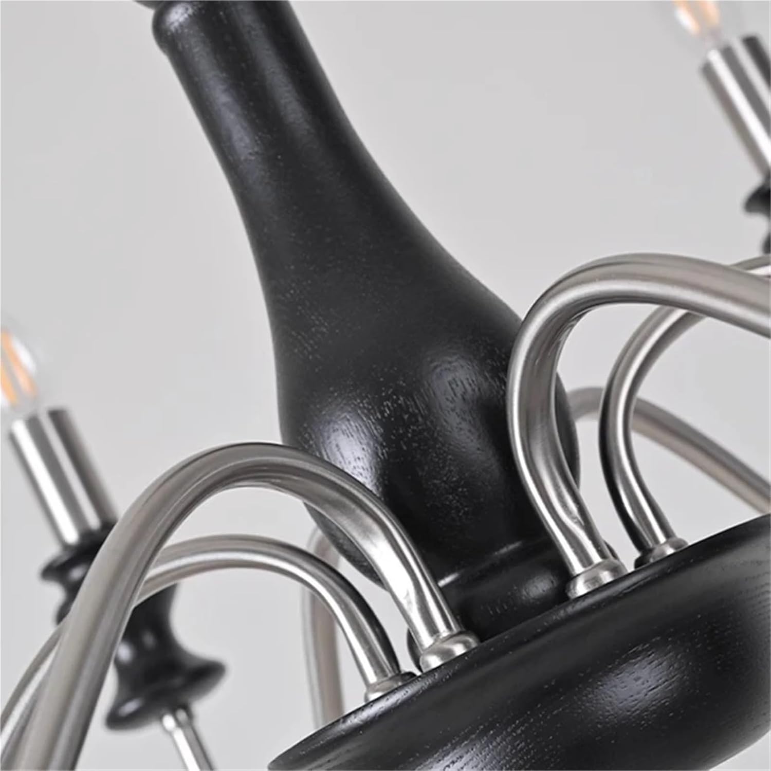 Retro Style E14 Bulb Chandelier Gold Silver Black Metal Dark Wood for Parlor Restaurant Bedroom Lighting,Dining Light Fixtures