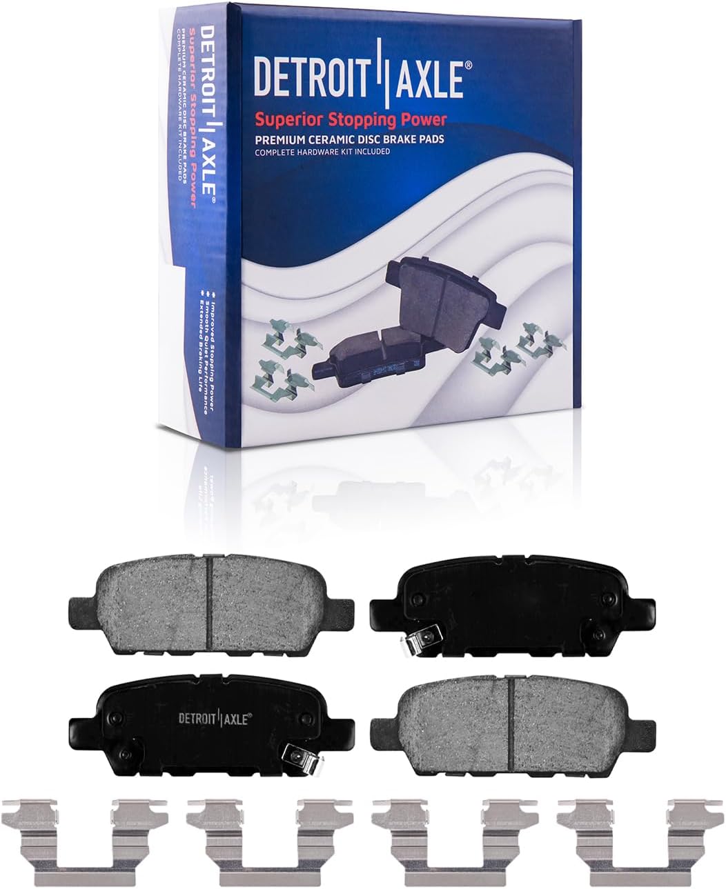 Detroit Axle - Brake Kit for INFINITI 05 FX35 FX45, 11-13 M37 M56, 12-13 M35h, 11-14 Nissan Murano, Replacement 12.58' inch Front & 12.13' inch Rear Drilled & Slotted Brake Rotors Ceramic Brake Pads