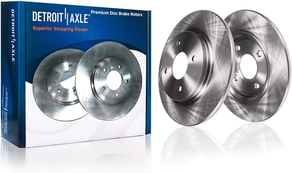 Detroit Axle - 8pc Brake Kit for 2007-2015 Mini Cooper 2008 2009 2010 2011 2012 2013 2014, 11.57' inch Front and 10.20' inch Rear Brake Rotors Ceramic Brakes Pads with Hardware Replacement