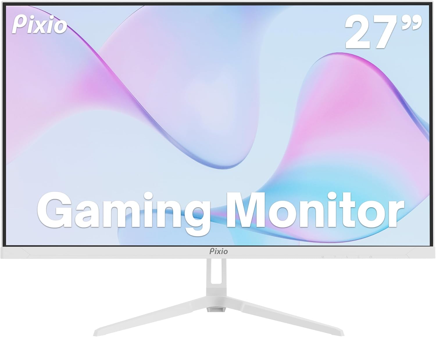 Pixio PX278 Wave White 27 inch 180Hz Refresh Rate FHD 1440p Resolution Fast IPS Panel 1ms GTG Response Time Gaming Monitor and PS1S Wave White Single Monitor Arm - Fits up to 32 inches and 19.8lbs