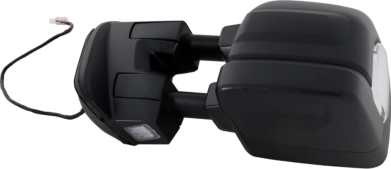 Kool Vue Driver Side Power Heated Towing Mirror for Nissan Titan 2017-2019 With Signal Light, Blind Spot Monitor, Memory & Puddle Lamp Textured