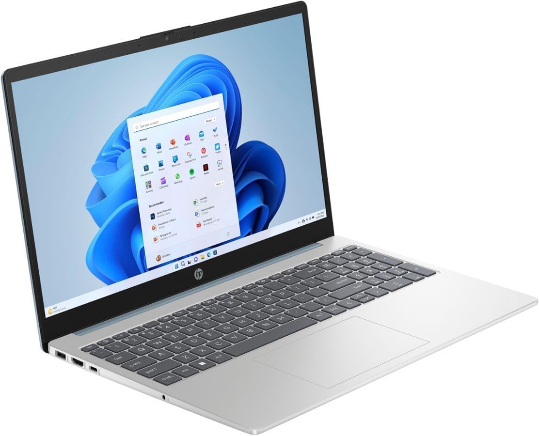 HP 2024 15.6' FHD Laptop - AMD Ryzen 5-7520U(Beat i5 1235U), 16GB DDR5 RAM, 1TB SSD, Up to 12.5 Hours Long Battery Life, Webcam, Wi-Fi 6, Fast Charge, Windows 11 Pro, with Laptop Stand