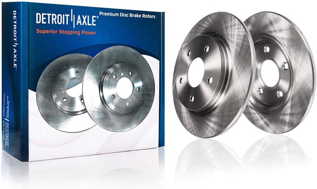 Detroit Axle - Rear Disc Rotors Ceramic Brake Pads + Right Brake Caliper Replacement for Toyota Camry Avalon Lexus ES350 ES300H - 5pc Set