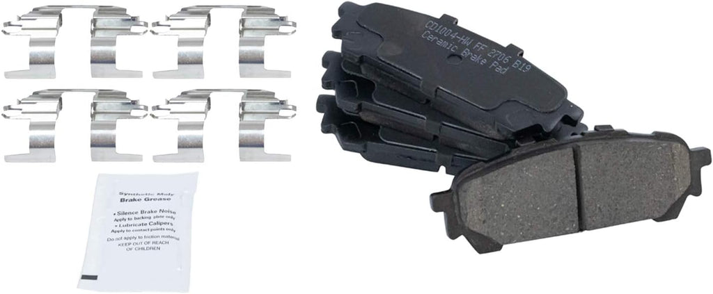 TRQ Performance Rear Brake Pad and Rotor Set Ceramic Solid Rotors Calipers Compatible with 2006-2007 Subaru Impreza