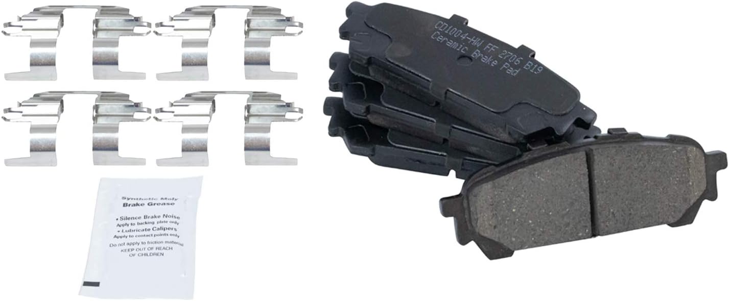TRQ Performance Rear Brake Pad and Rotor Set Ceramic Solid Rotors Calipers Compatible with 2006-2007 Subaru Impreza